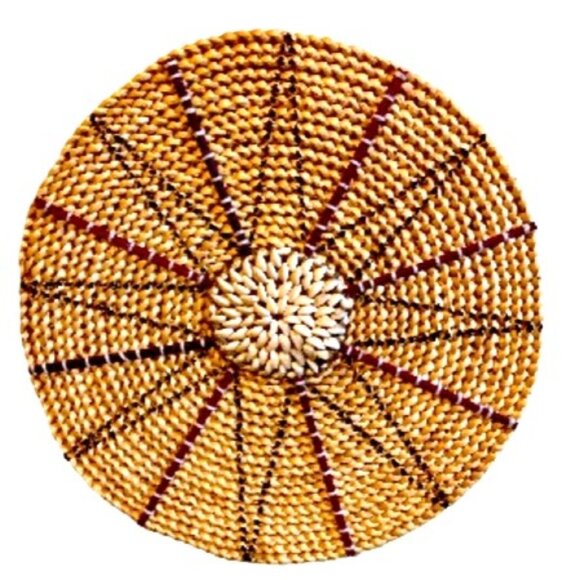 BOHO Bohemian Beach Coastal Nautical Starburst Seashell Woven Wall Decor 15.5 in - Picture 3 of 11